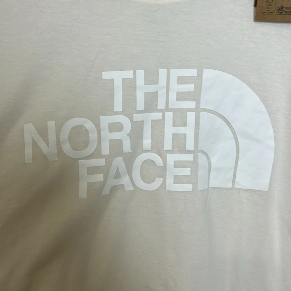 The North Face half dome crop T-shirt size large cream short sleeve cotton NWT - Picture 4 of 8